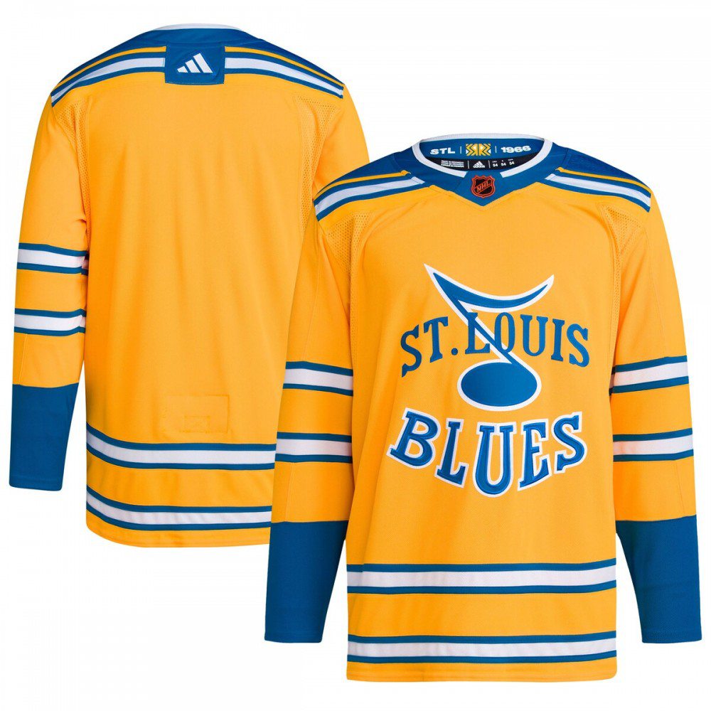 St. Louis Blues adidas Reverse Retro 2.0 Authentic Blank Jersey - Yellow-Pro Kit Vault | Brand New 26/27 Sports Jerseys